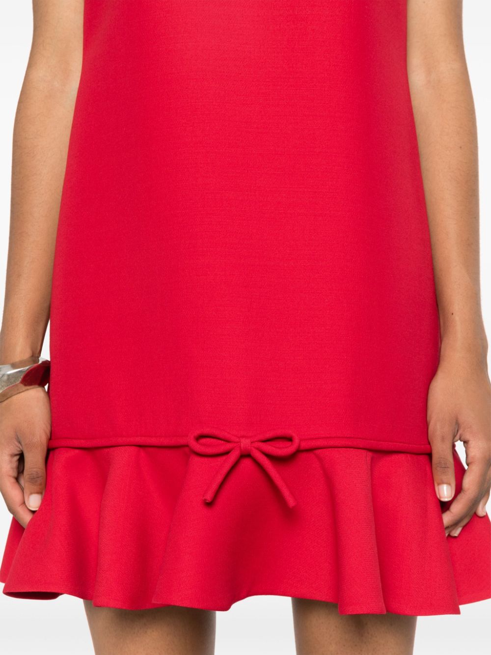 Valentino Garavani Crimson Wool-Silk Blend Crepe Dress image 3