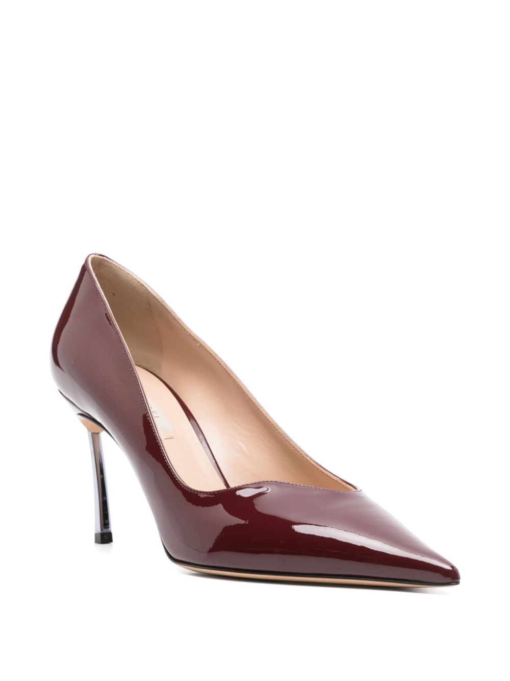 Casadei Pointed Toe Stiletto Heel Pumps - Bordeaux image 1