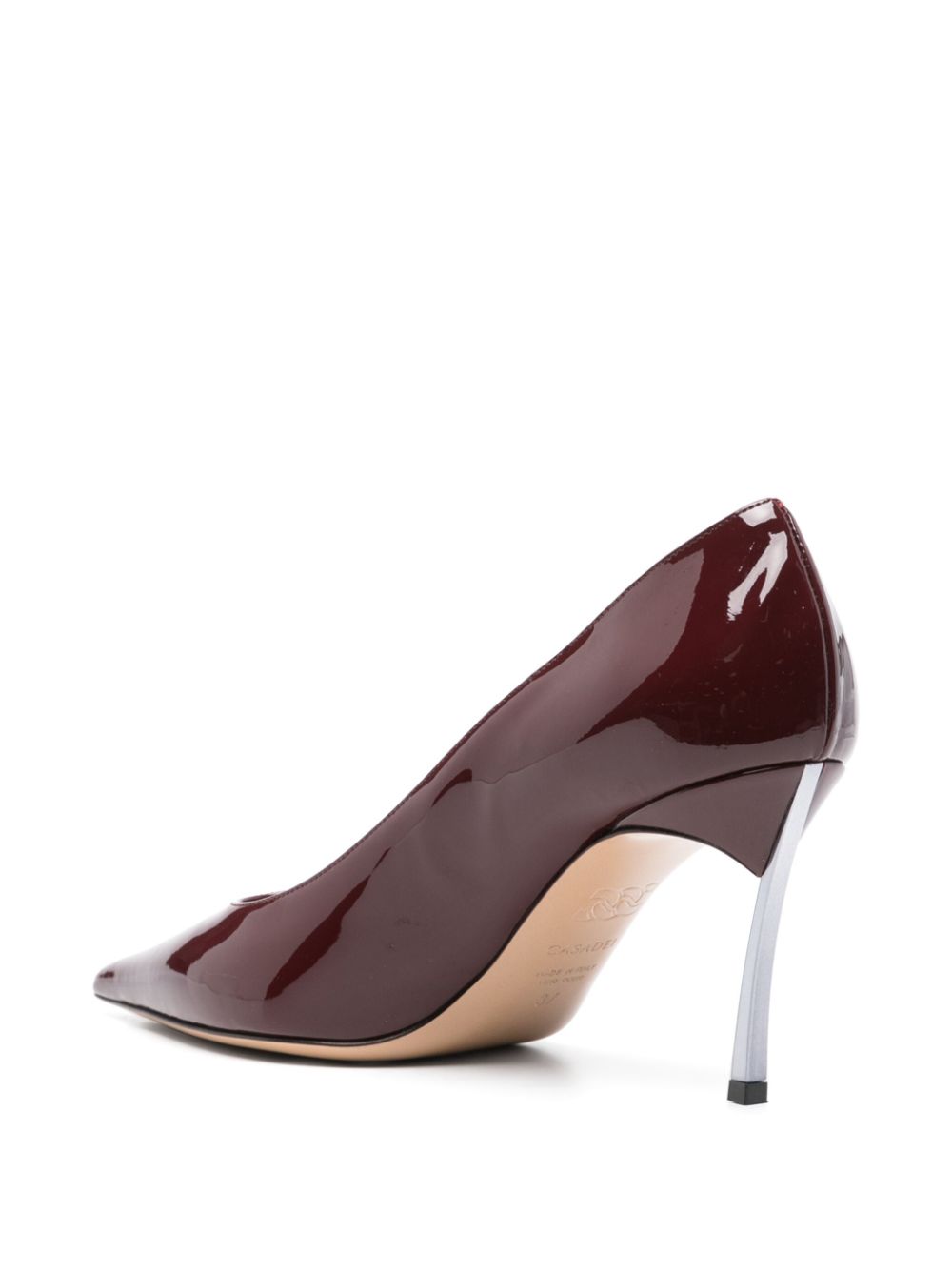 Casadei Pointed Toe Stiletto Heel Pumps - Bordeaux image 2