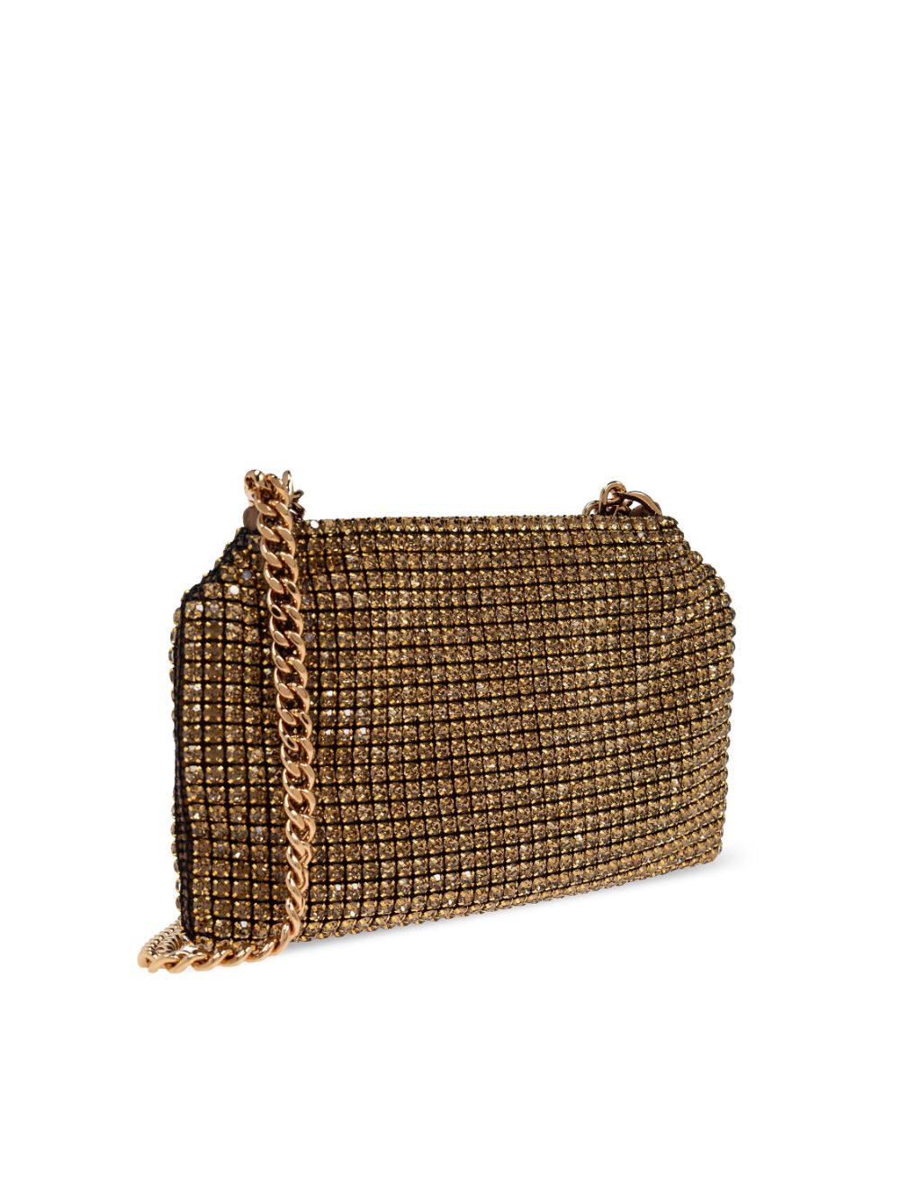 Stella McCartney Brown Crystal Embellishment Logo Charm Bag image 4