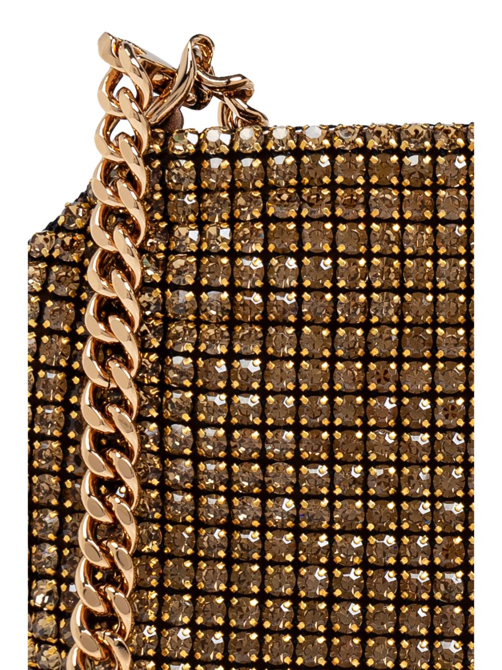 Stella McCartney Brown Crystal Embellishment Logo Charm Bag image 5