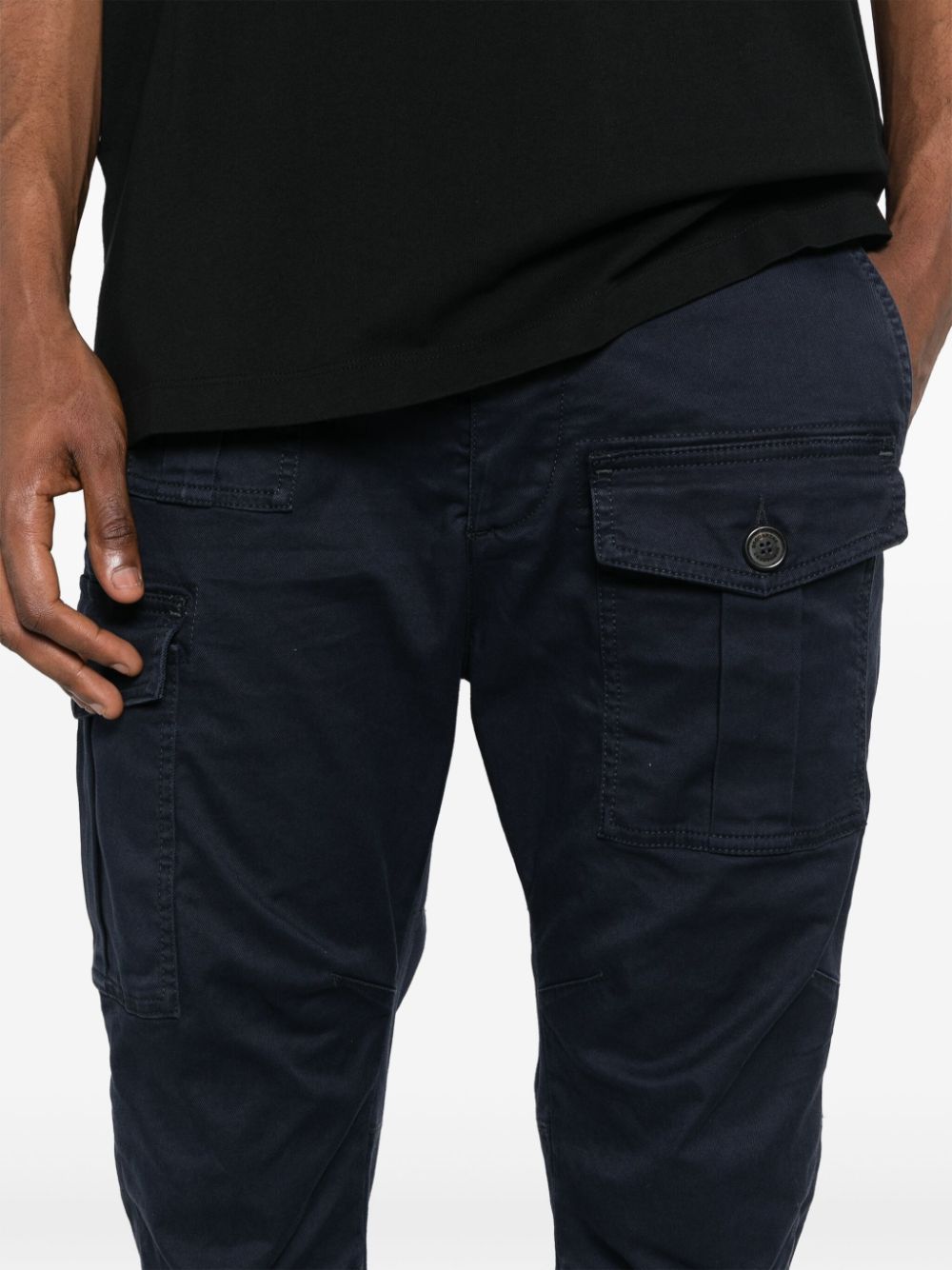 DSquared2 Men's Blue Cotton Twill Trousers image 1