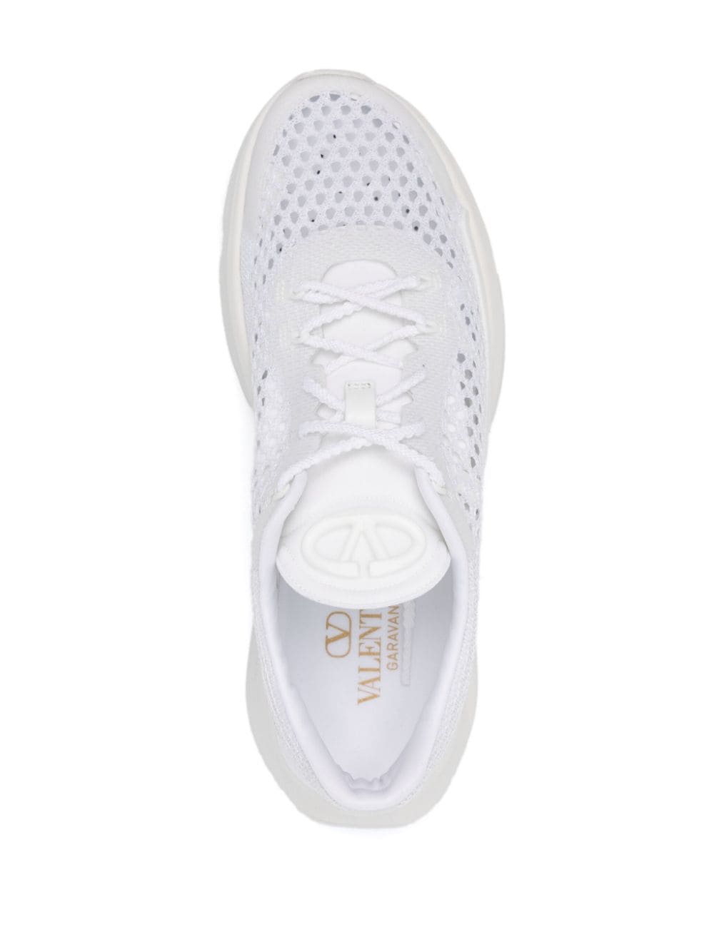 Valentino Garavani White Mesh Panel Sneakers image 3