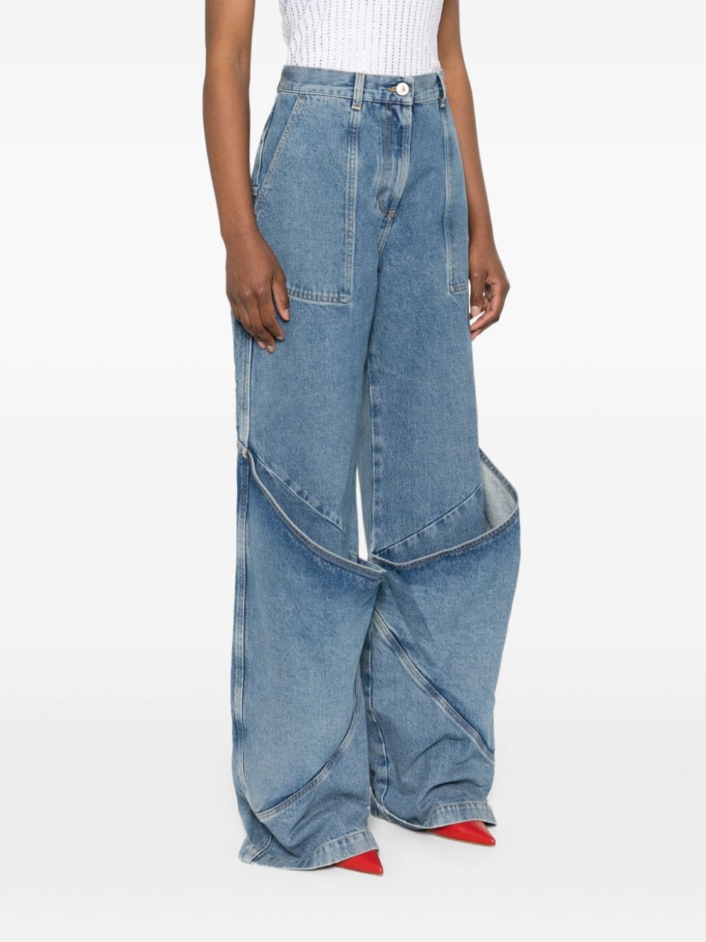 Attico Wide Leg Jeans in Clear Blue image 3