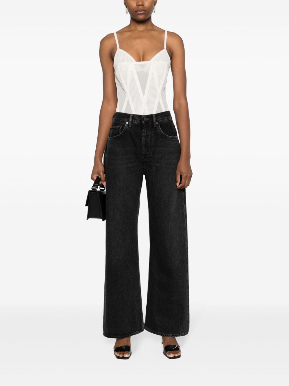 Acne Studios Black High-Rise Loose Fit Jeans image 1