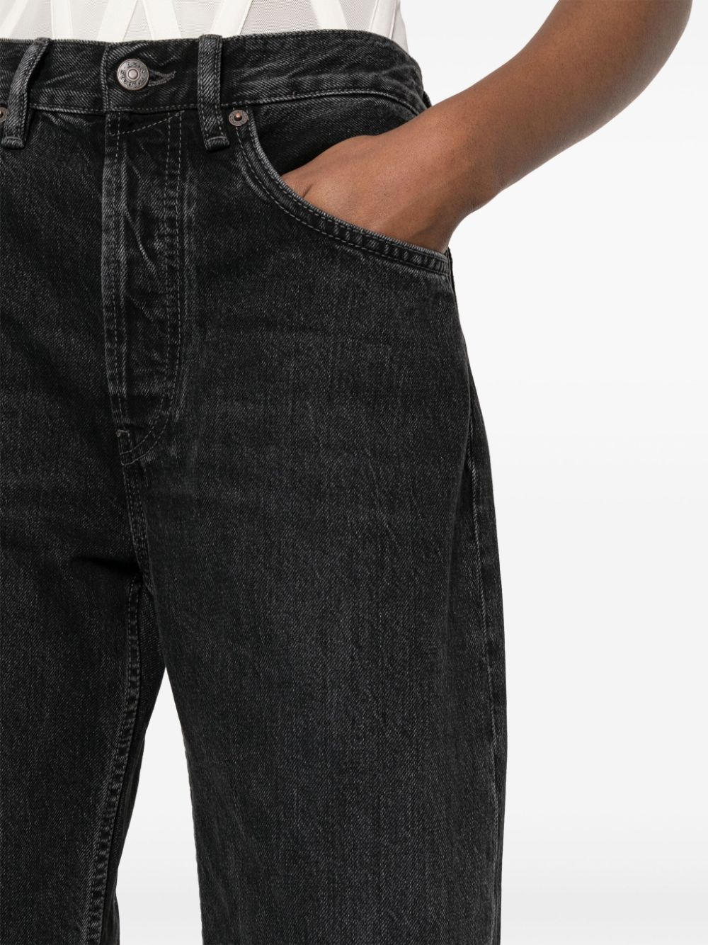 Acne Studios Black High-Rise Loose Fit Jeans image 2