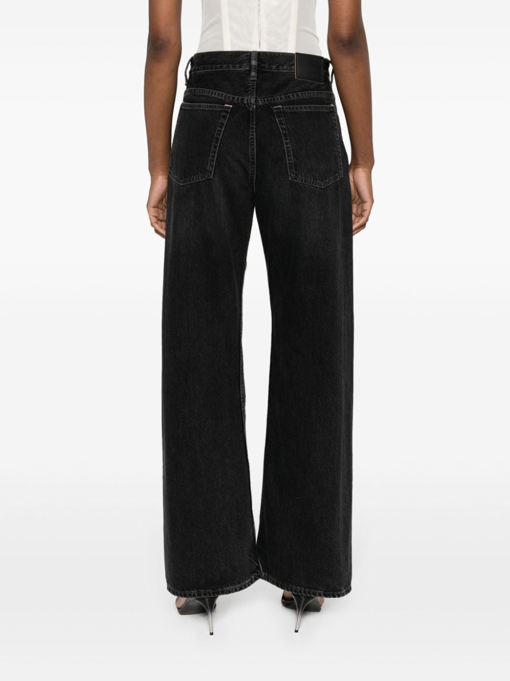 Acne Studios Black High-Rise Loose Fit Jeans image 4