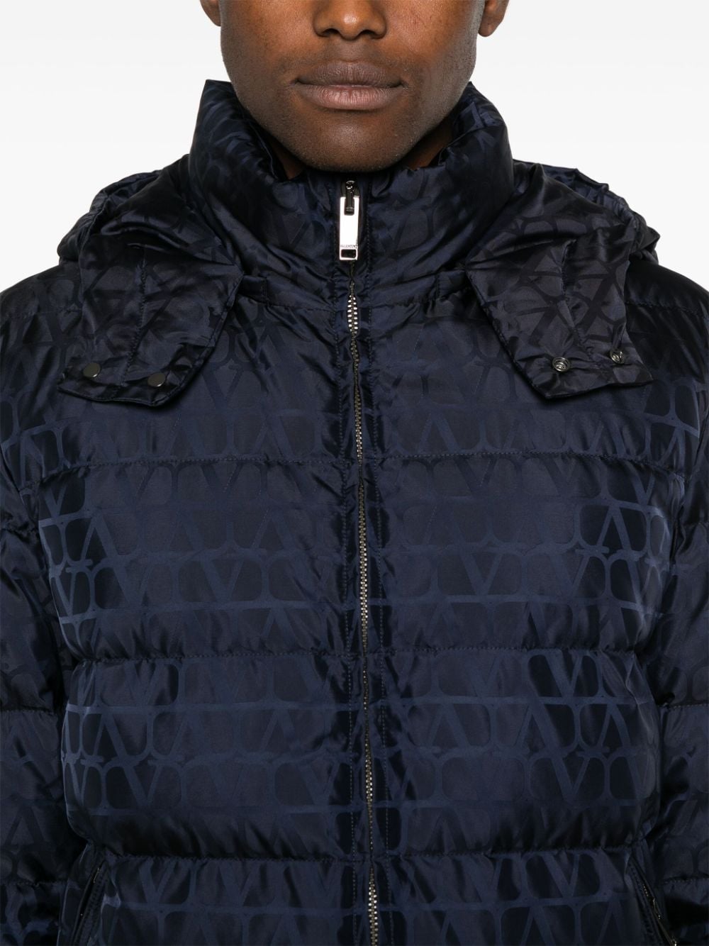 Valentino Garavani Toile Iconographe Quilted Down Coat - Blue image 2