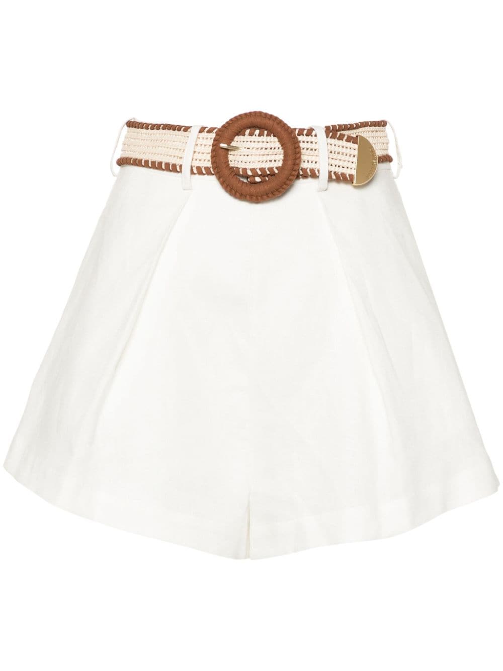 Zimmermann White Linen Tailored Shorts image 0