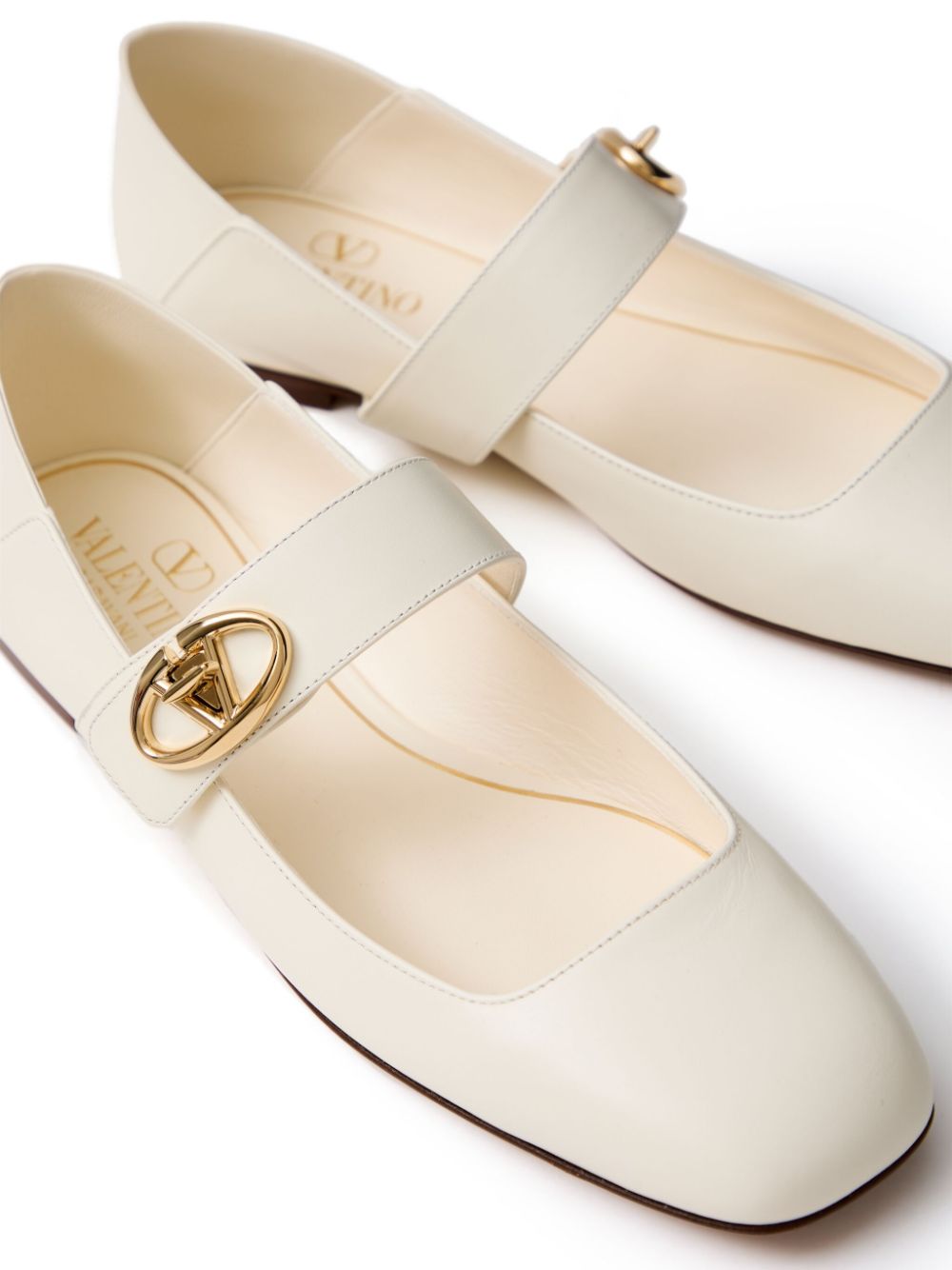 Valentino Garavani Women's White VLogo Signature Flat Shoes image 1