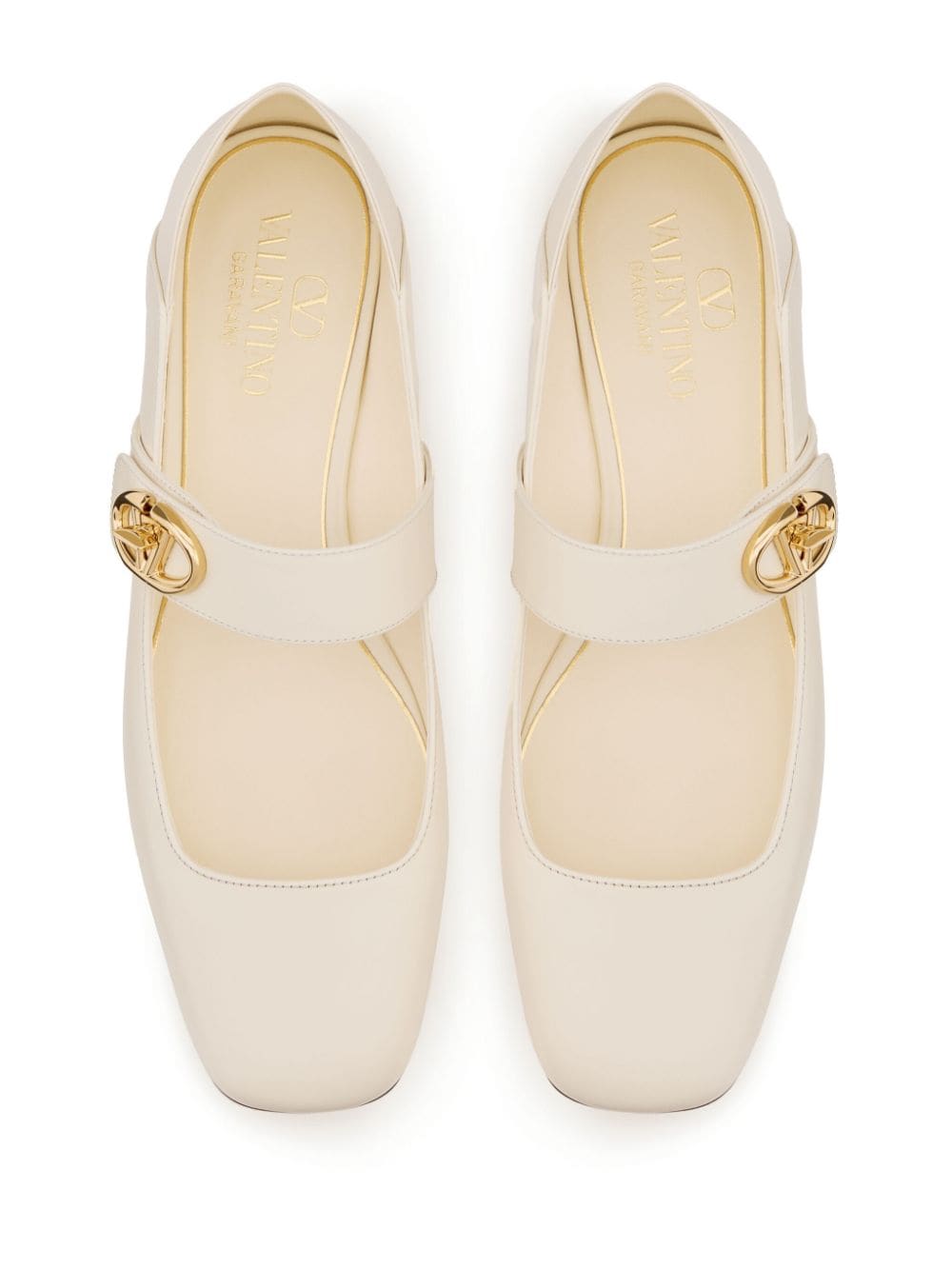 Valentino Garavani Women's White VLogo Signature Flat Shoes image 2