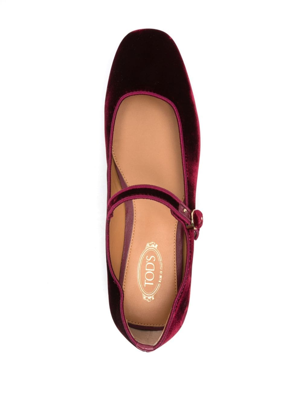 Tod's Women's Bordeaux Velvet Flat Shoes image 1