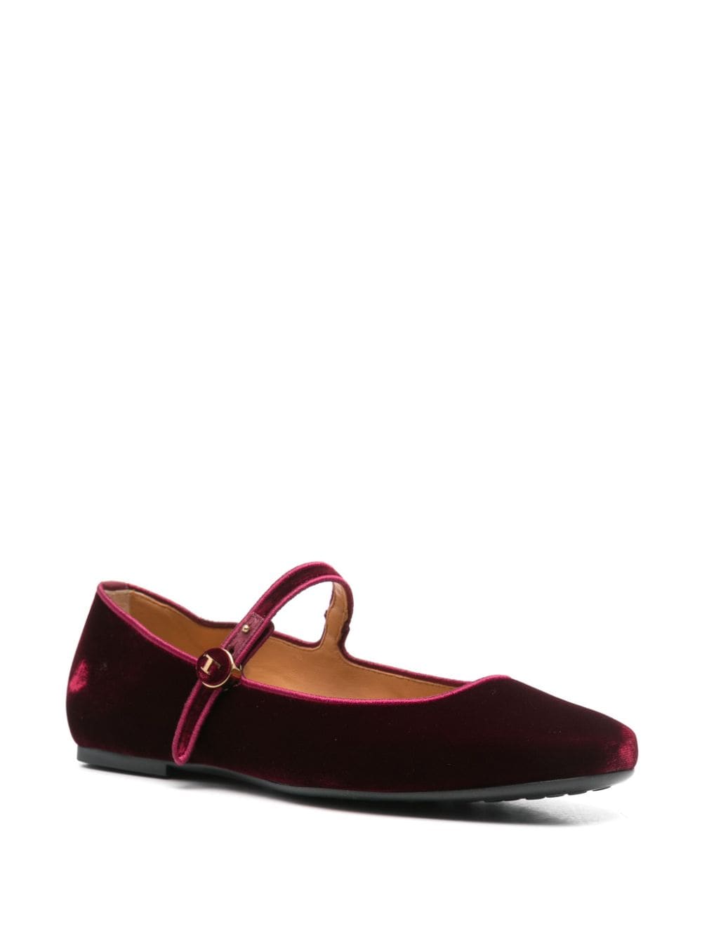 Tod's Women's Bordeaux Velvet Flat Shoes image 2