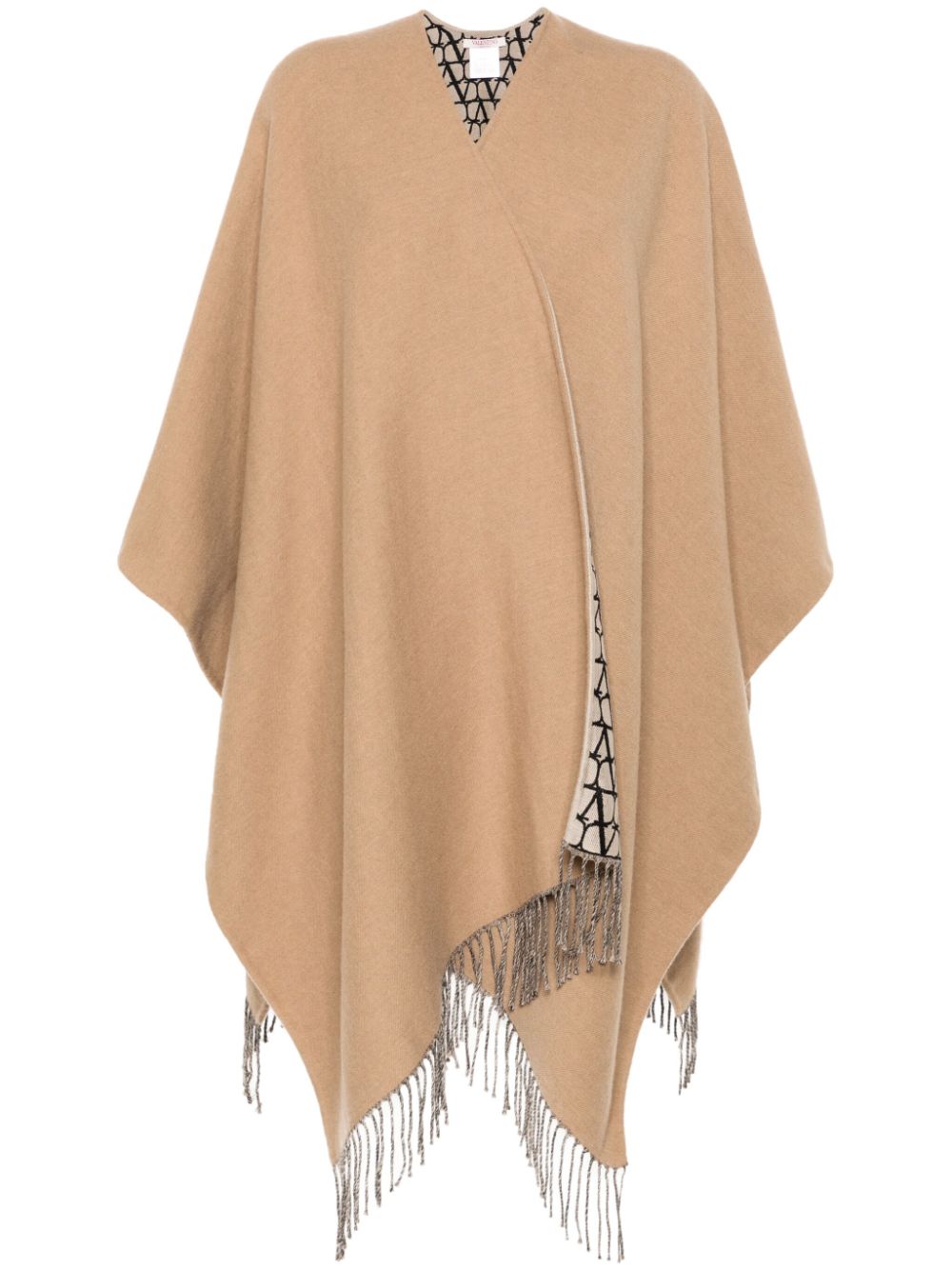 Valentino Camel Virgin Wool-Silk Blend Cape Jacket image 0