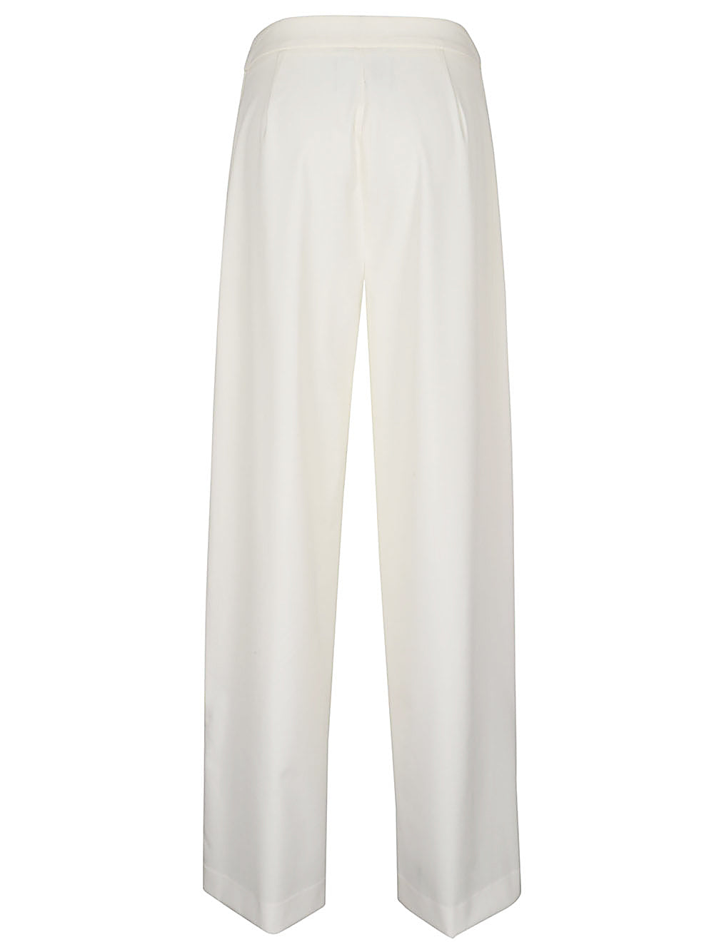 Erika Cavallini Women's White Straight Leg Trousers with Belt image 1