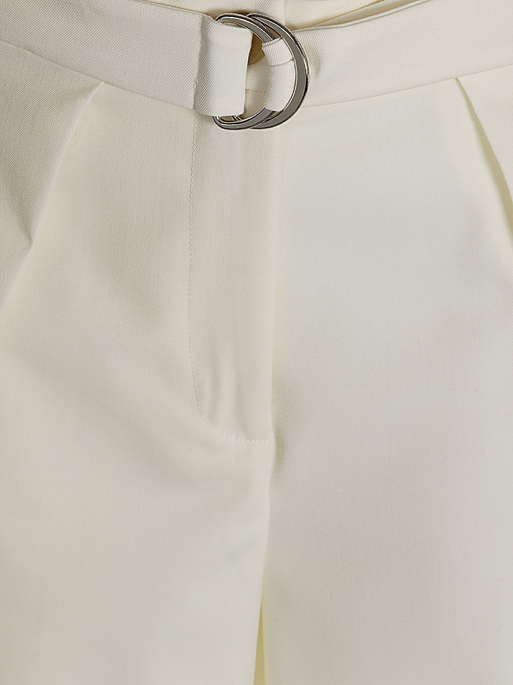 Erika Cavallini Women's White Straight Leg Trousers with Belt image 2