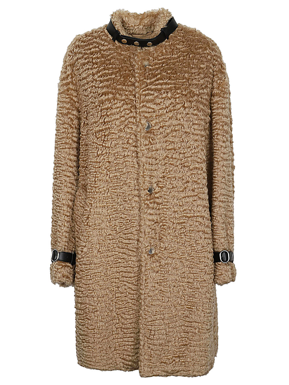 Jil Sander Beige Long Wool Coat with Belt image 0