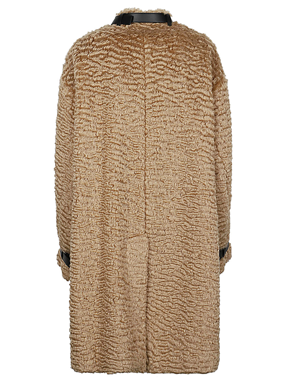 Jil Sander Beige Long Wool Coat with Belt image 1