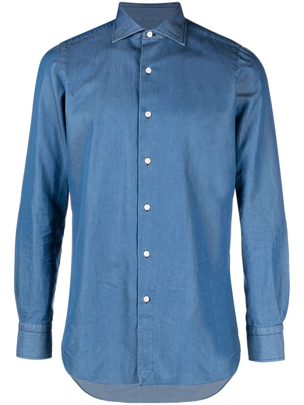 FINAMORE 1925 NAPOLI Clear Blue Cotton Shirt image 0