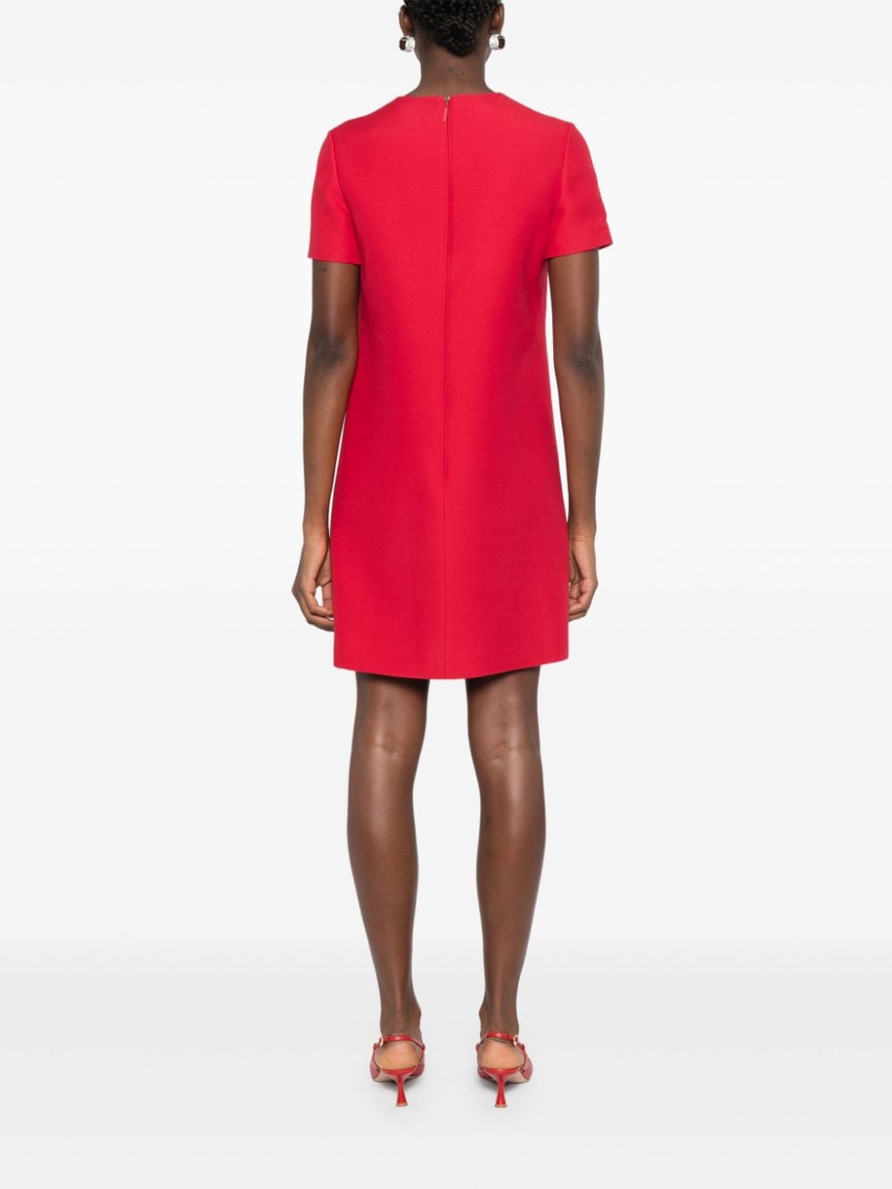 Valentino Garavani Red Wool Blend Shift Dress image 1