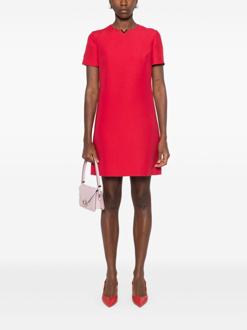 Valentino Garavani Red Wool Blend Shift Dress image 2