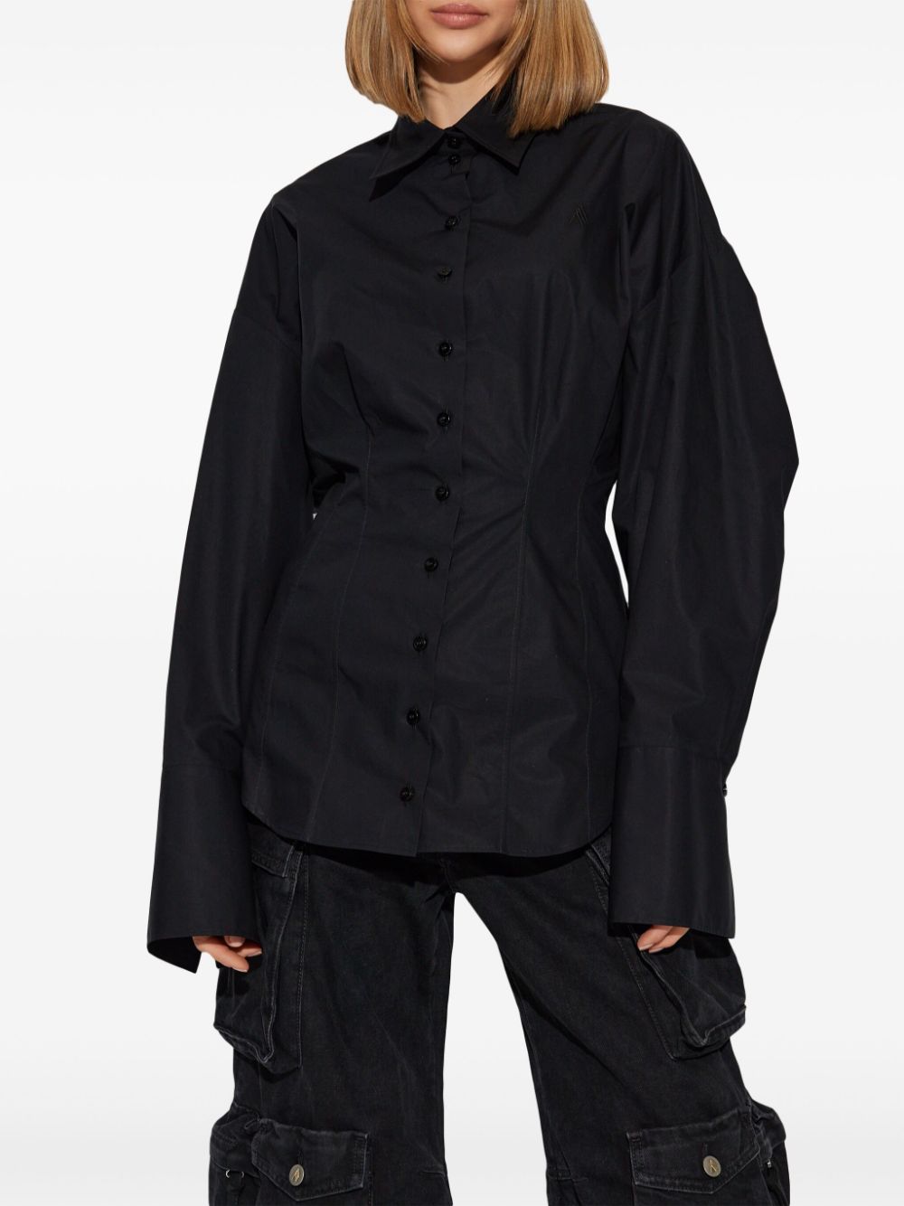 The Attico Black Oversize Cotton Shirt image 1