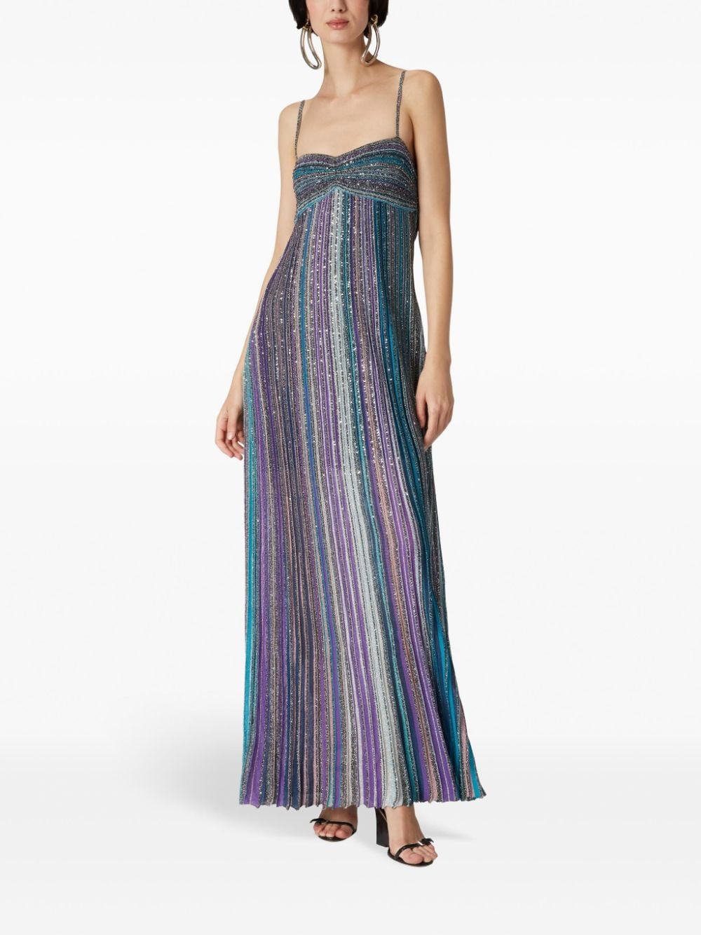 Missoni Stretch Knit Dress with Metallic Threading - Clear Blue image 3