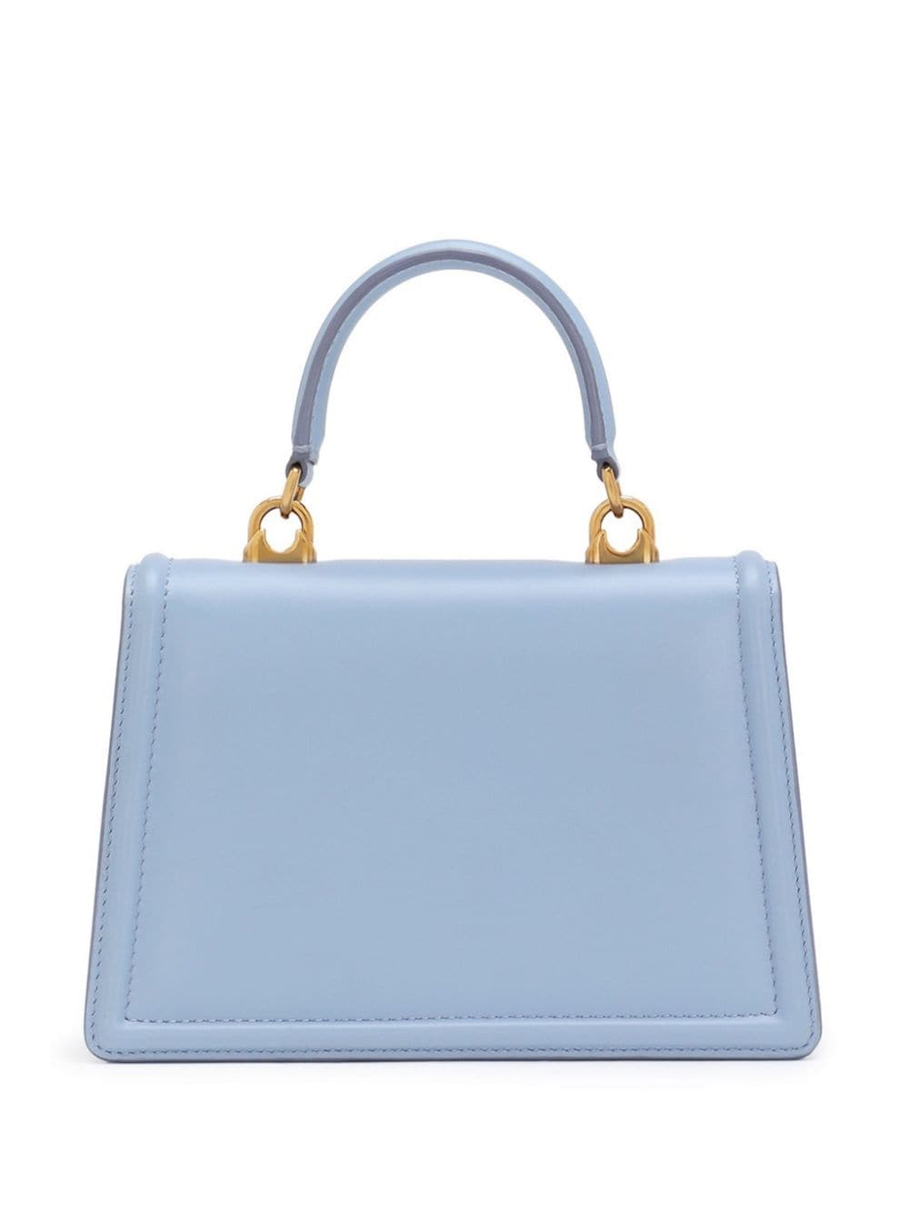 Dolce & Gabbana Clear Blue Leather Shoulder Bag with Logo Plaque image 2