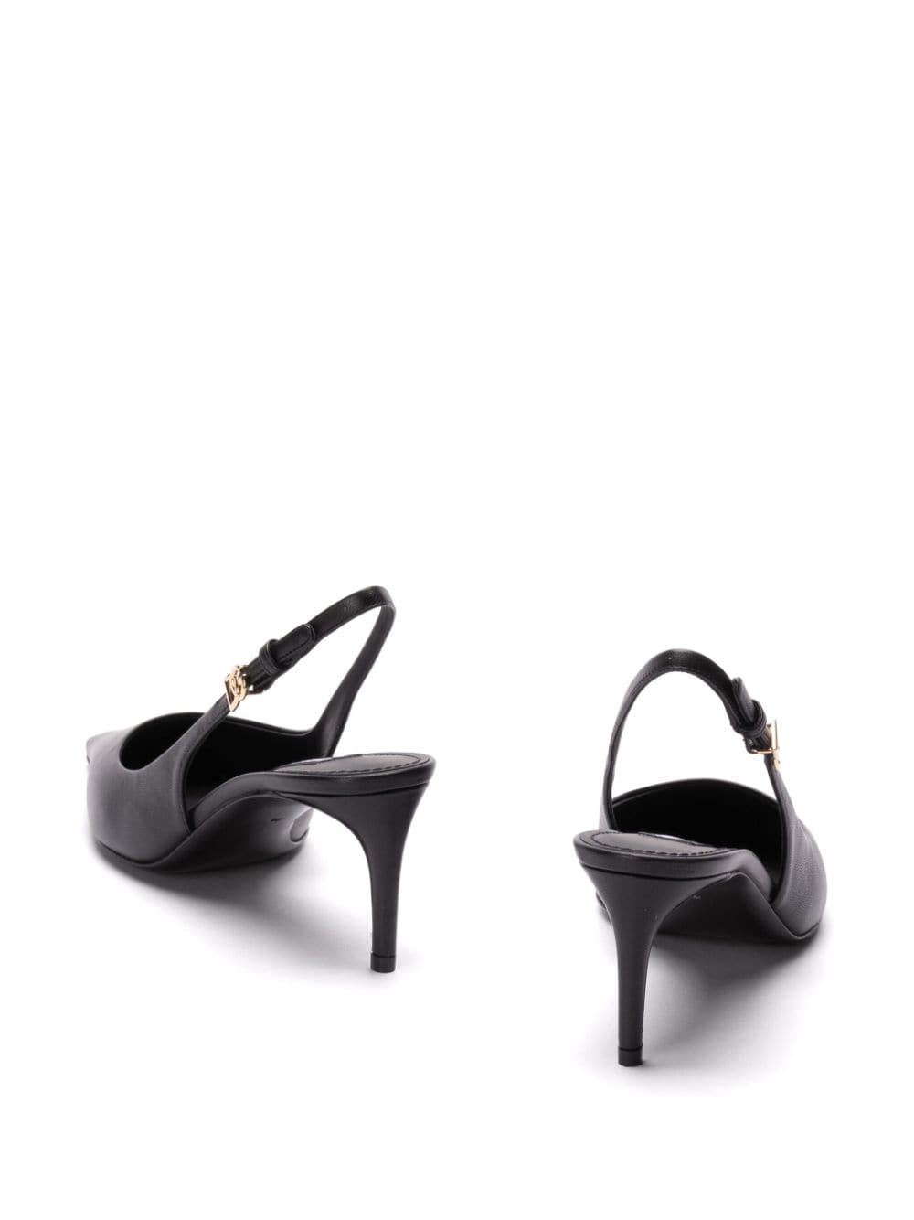 Dolce & Gabbana Black Leather Slingback Heels image 1