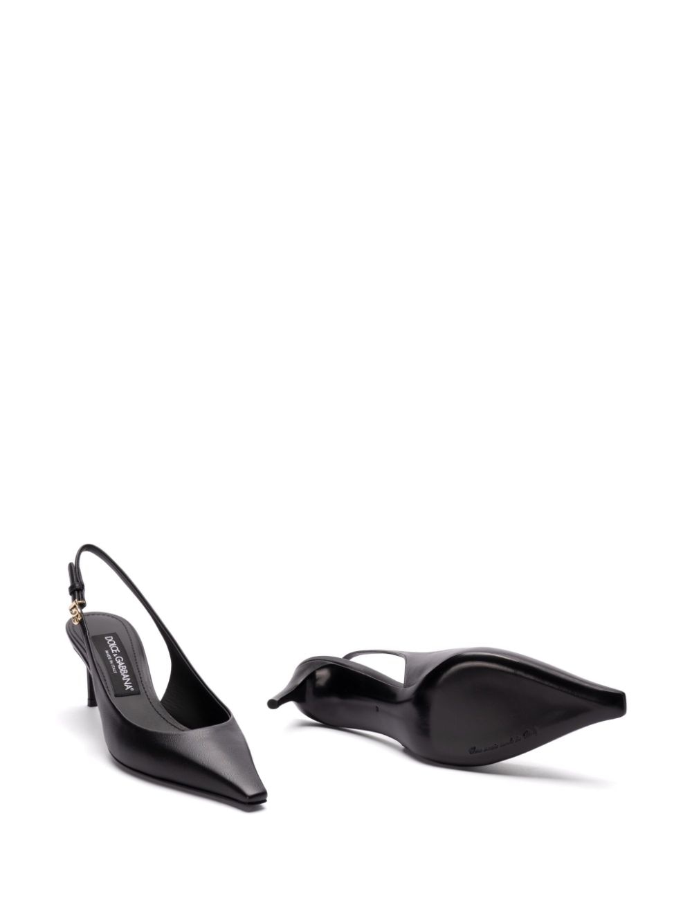 Dolce & Gabbana Black Leather Slingback Heels image 4