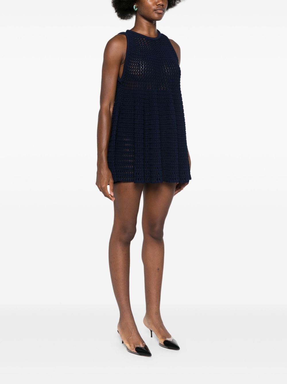 Alaia Blue Waffle Knit Sleeveless Dress image 1