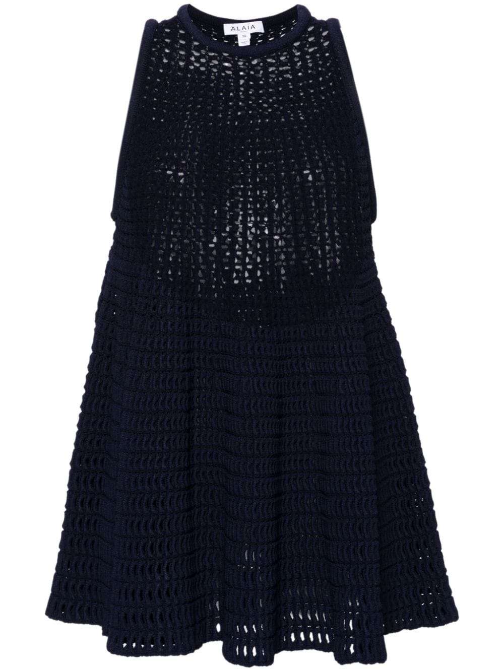 Alaia Blue Waffle Knit Sleeveless Dress image 0