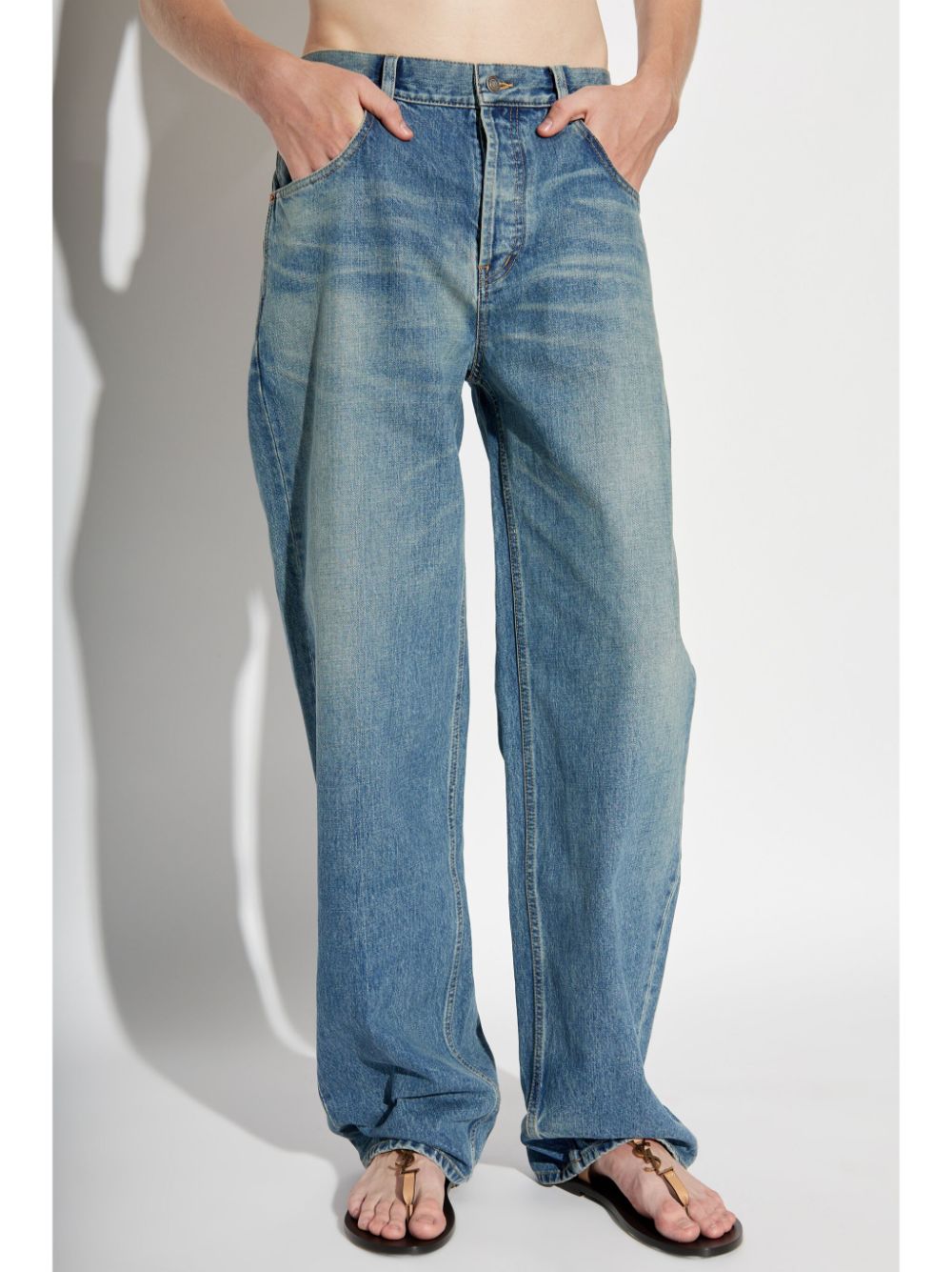 Saint Laurent Blue Washed Denim Jeans image 4