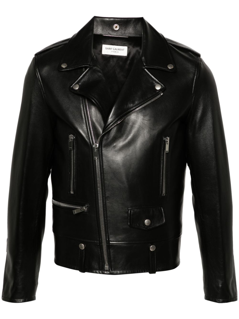 Saint Laurent Black Lambskin Leather Jacket image 0