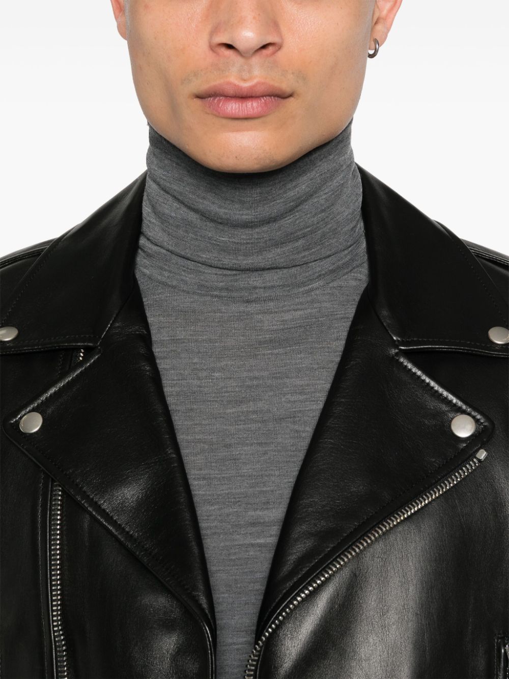 Saint Laurent Black Lambskin Leather Jacket image 4