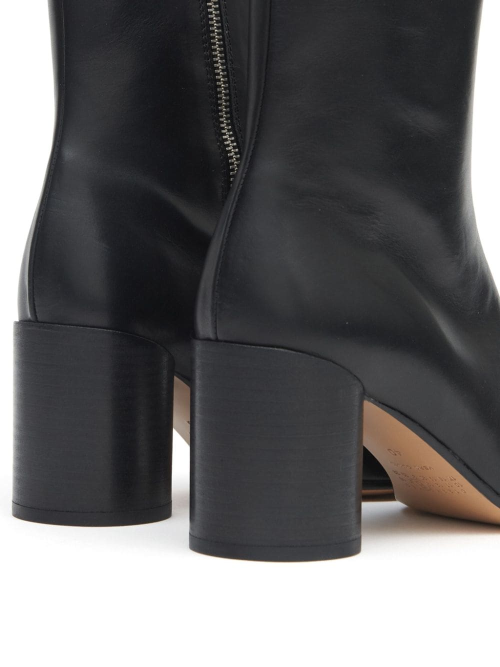 MM6 Maison Margiela Tabi Toe Leather Boots - Black image 1