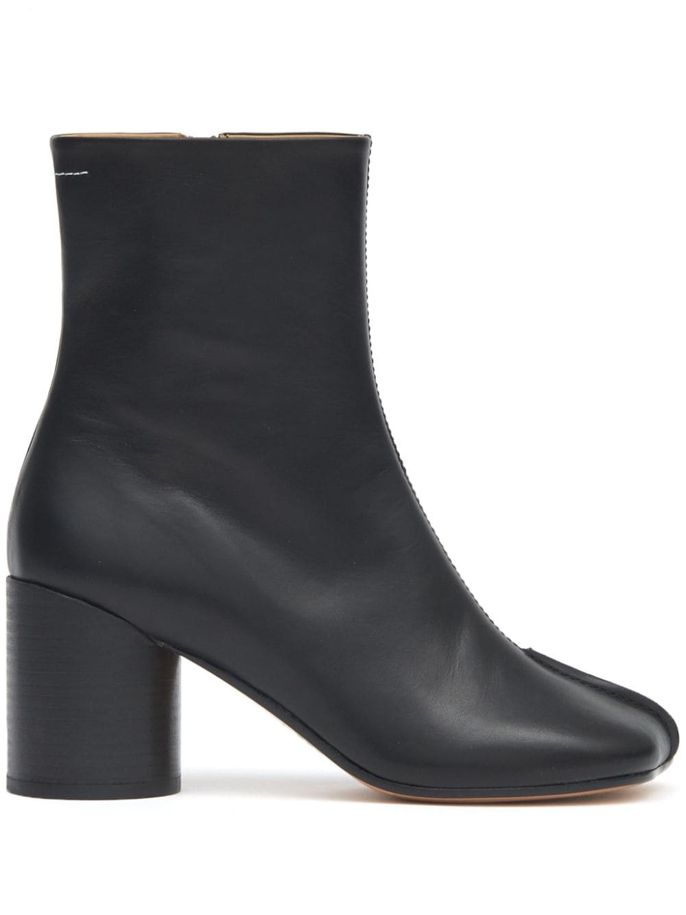 MM6 Maison Margiela Tabi Toe Leather Boots - Black image 0