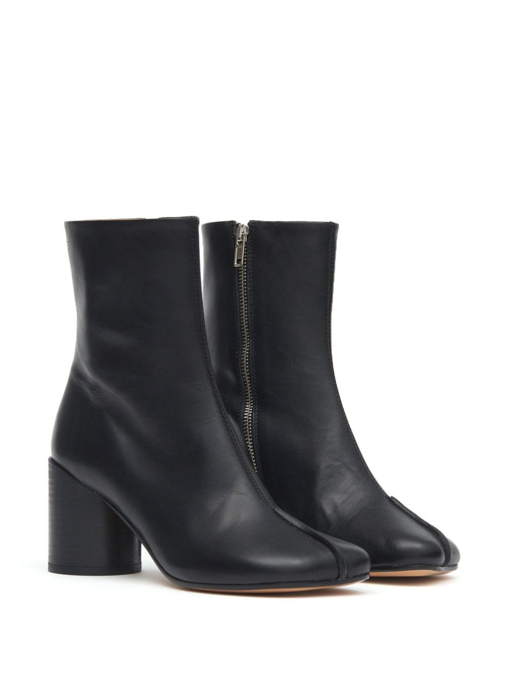 MM6 Maison Margiela Tabi Toe Leather Boots - Black image 2