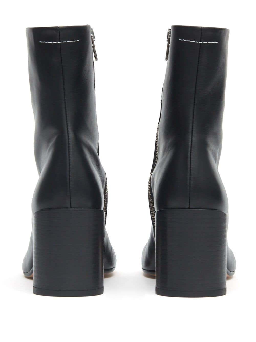 MM6 Maison Margiela Tabi Toe Leather Boots - Black image 3