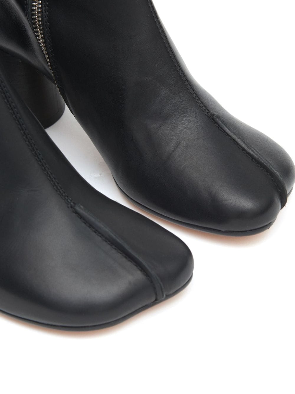 MM6 Maison Margiela Tabi Toe Leather Boots - Black image 5