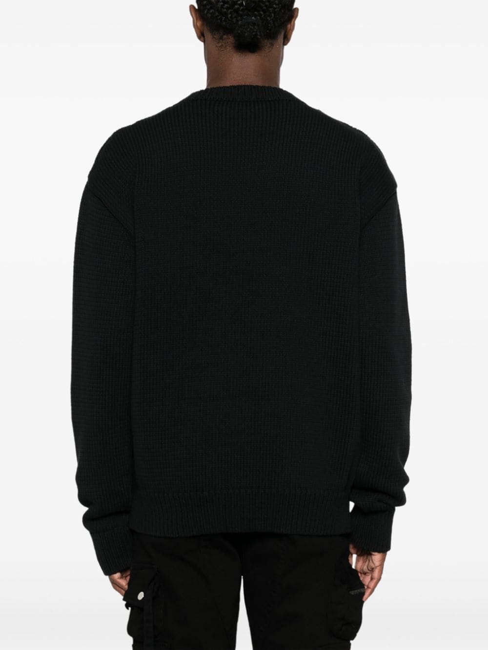 Off-White Black Intarsia Logo Sweater image 3