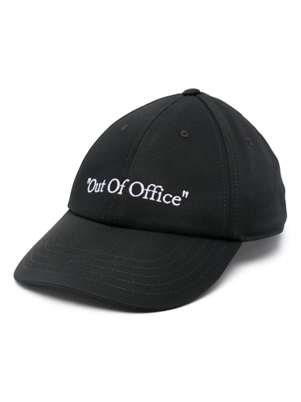 Off-White Curved Peak Baseball Cap in Black image 0