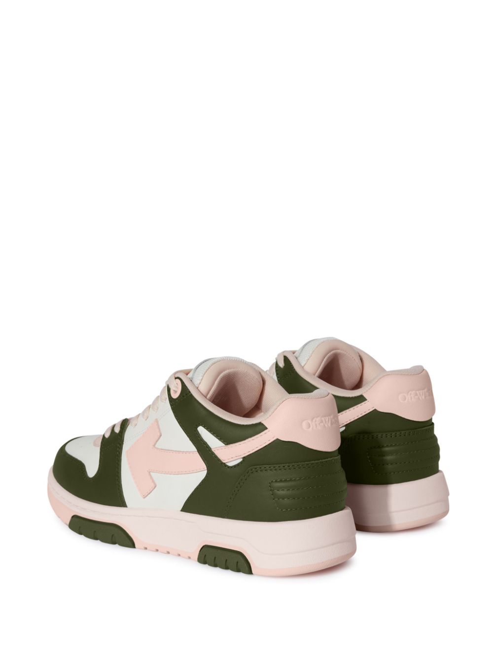 Off-White Green Low Top Sneakers with Signature Arrows image 2