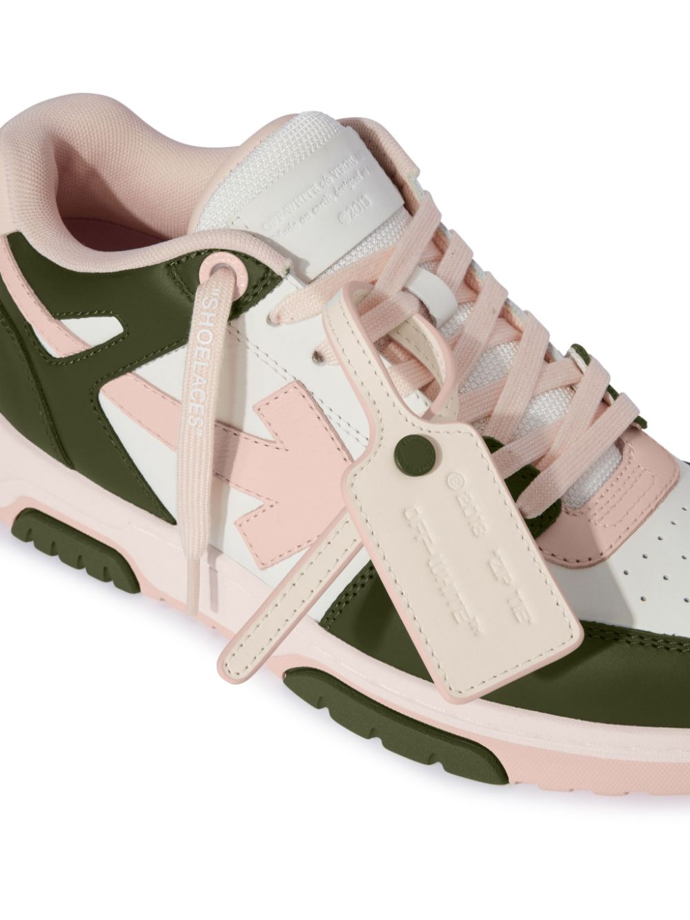 Off-White Green Low Top Sneakers with Signature Arrows image 4