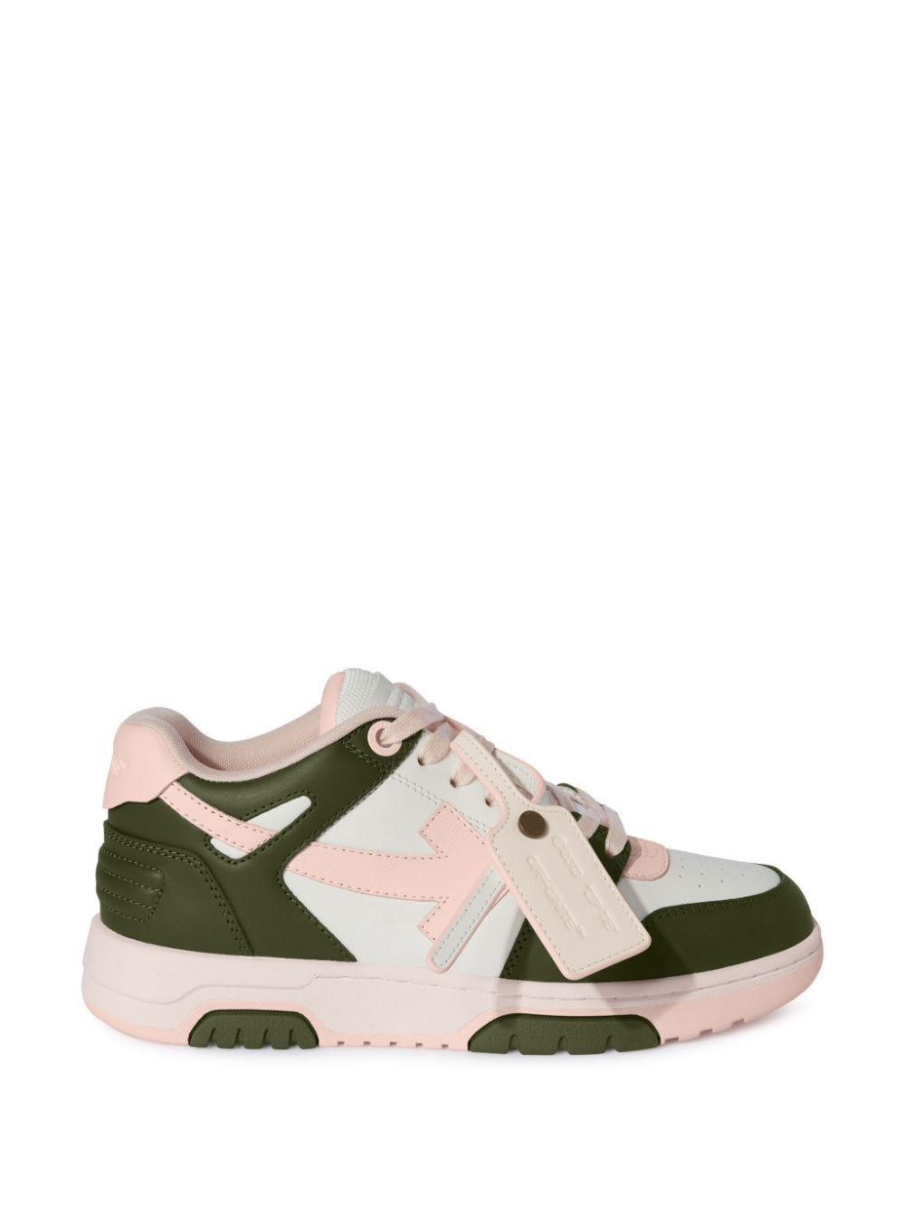 Off-White Green Low Top Sneakers with Signature Arrows image 0