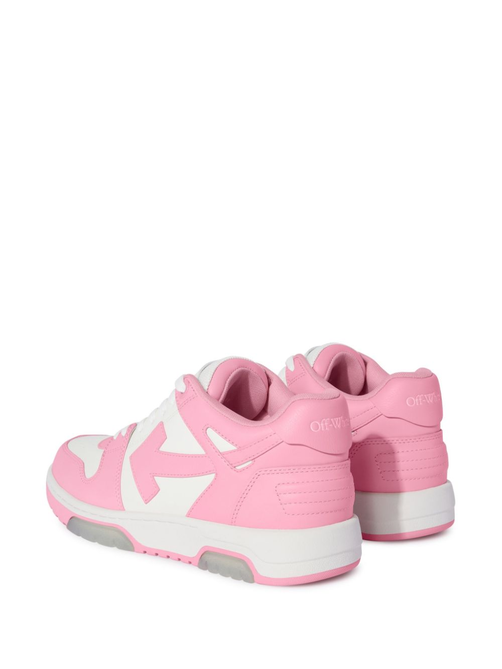 Off-White Low Top Sneakers with Pink Panels image 4