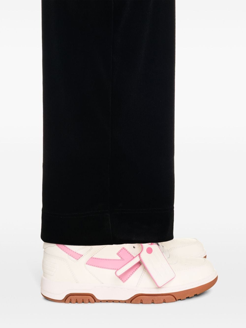 Off-White Panelled Sneakers with Pink Accents image 3