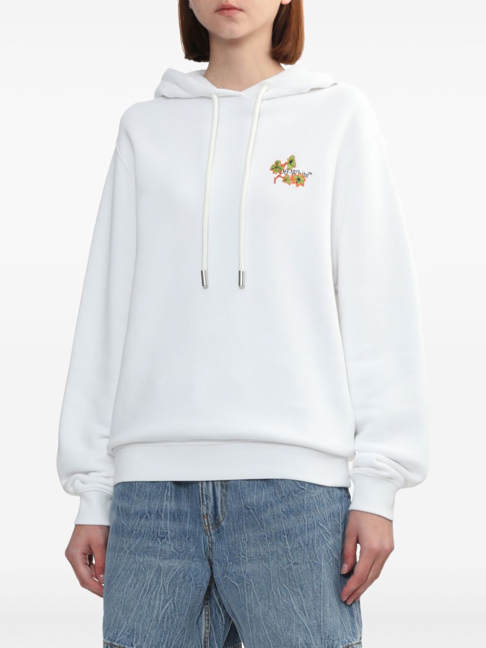 Off-White Ramage Flowers Drawstring Hoodie image 5