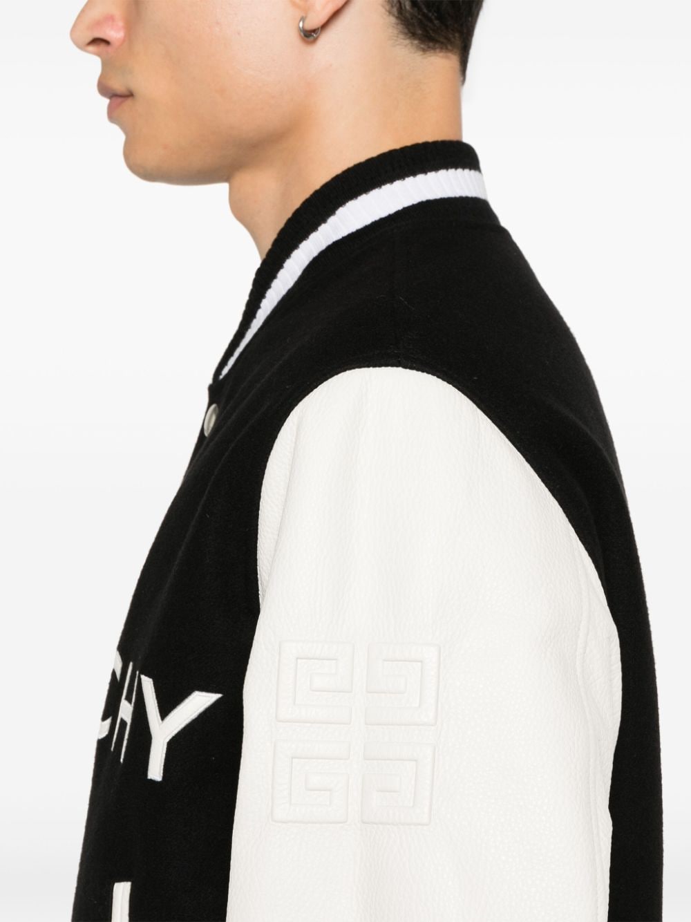 Givenchy Black Logo-Print Varsity Jacket image 1