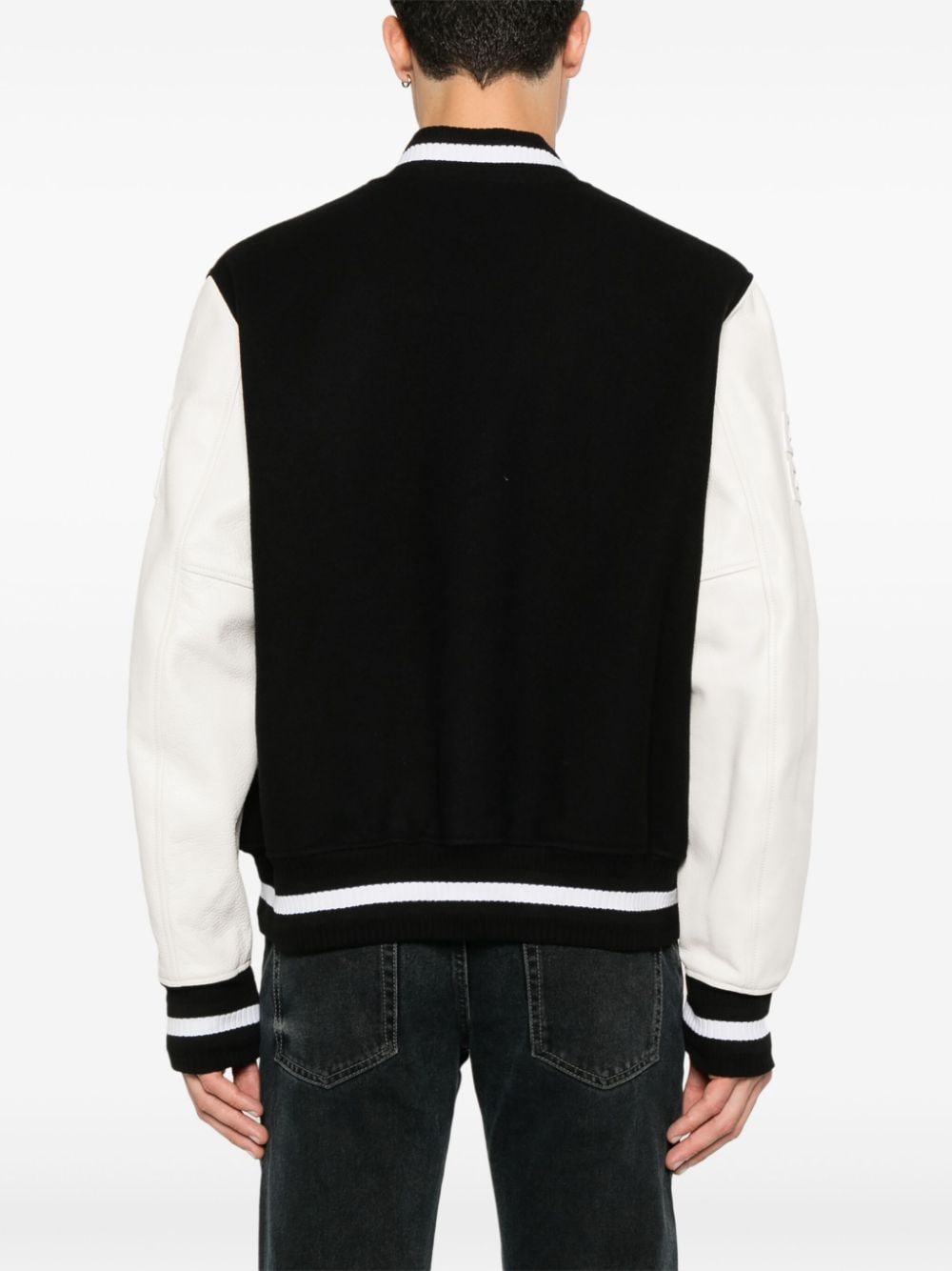 Givenchy Black Logo-Print Varsity Jacket image 2